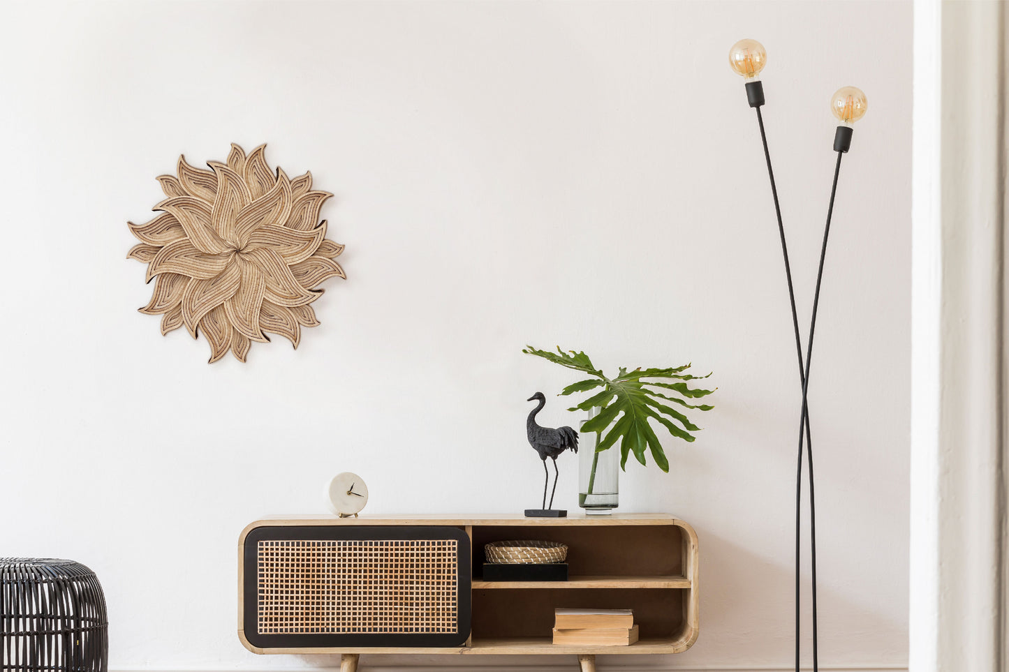 Rā Sun Mandala wall art front view showing Māori-inspired circular pattern