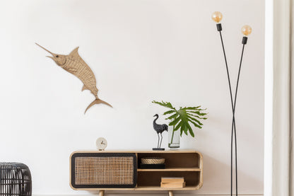 Marlin wall art front view showing sleek fish design