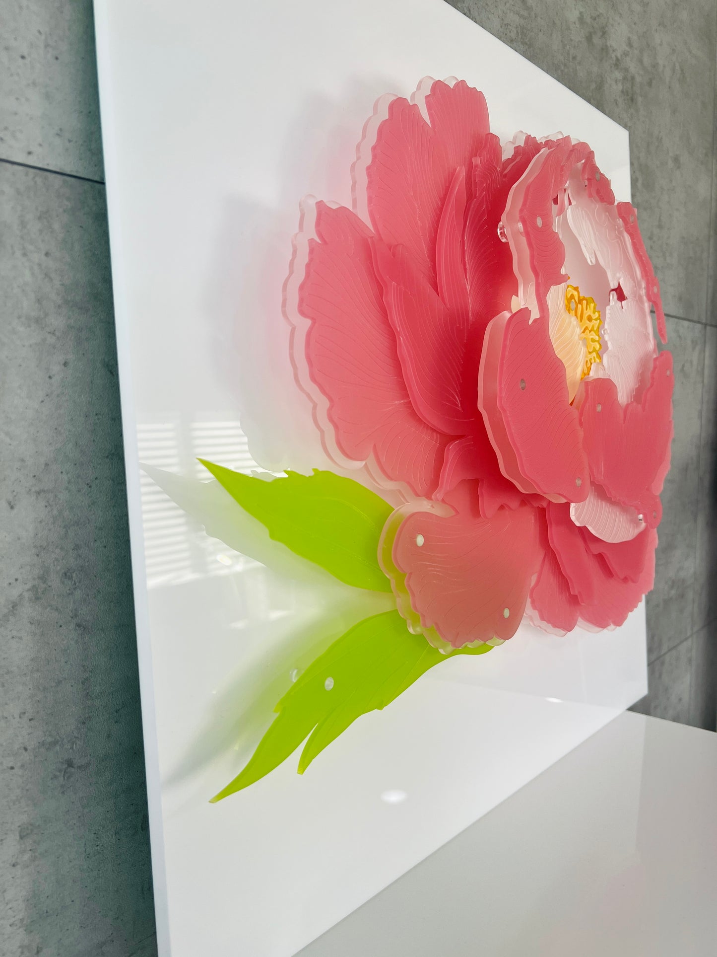 Pink Peony 3D art angle view displaying soft pink tones