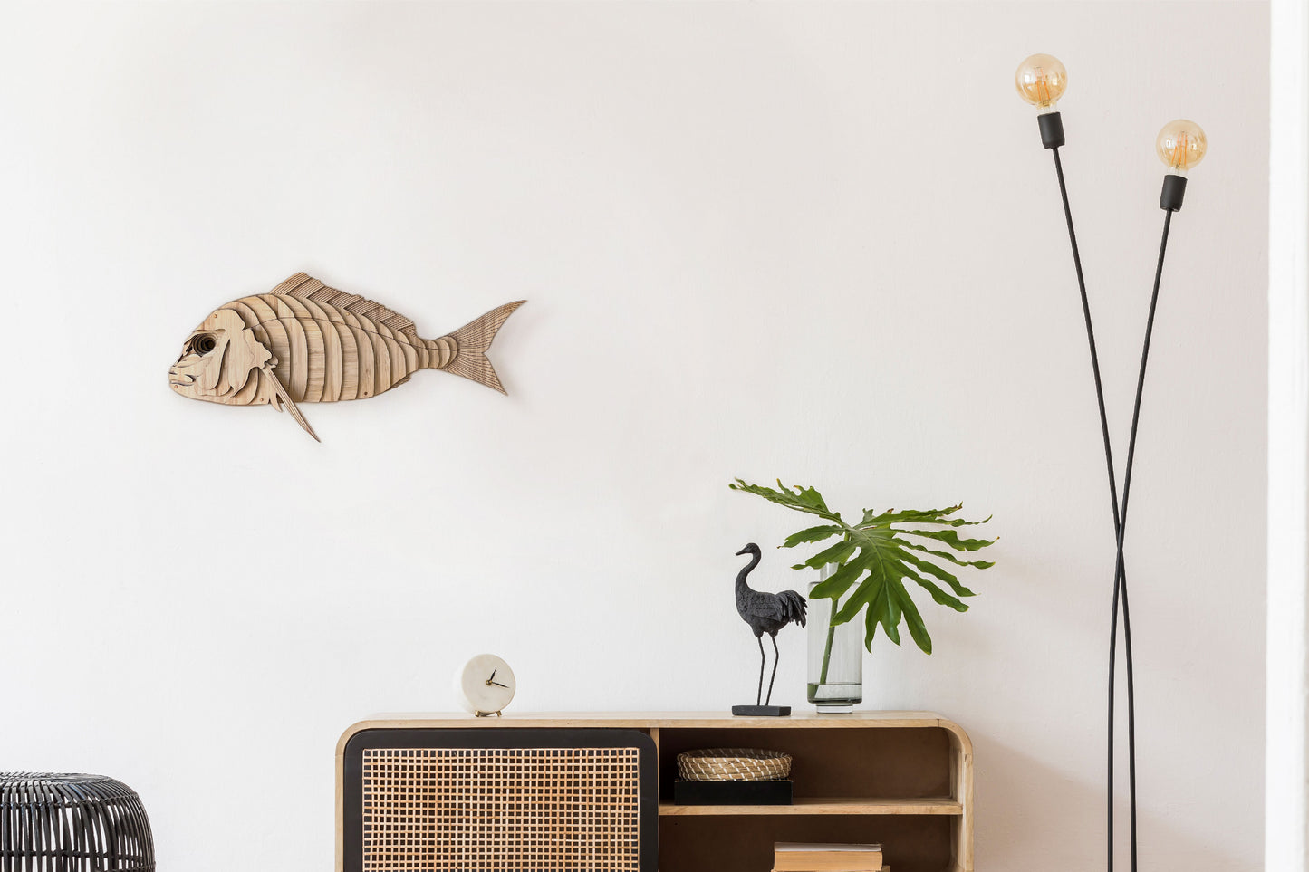 Snapper wall art front view showing New Zealand fish design