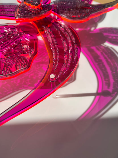 Black Orchid 3D art showing botanical elegance in layered Perspex