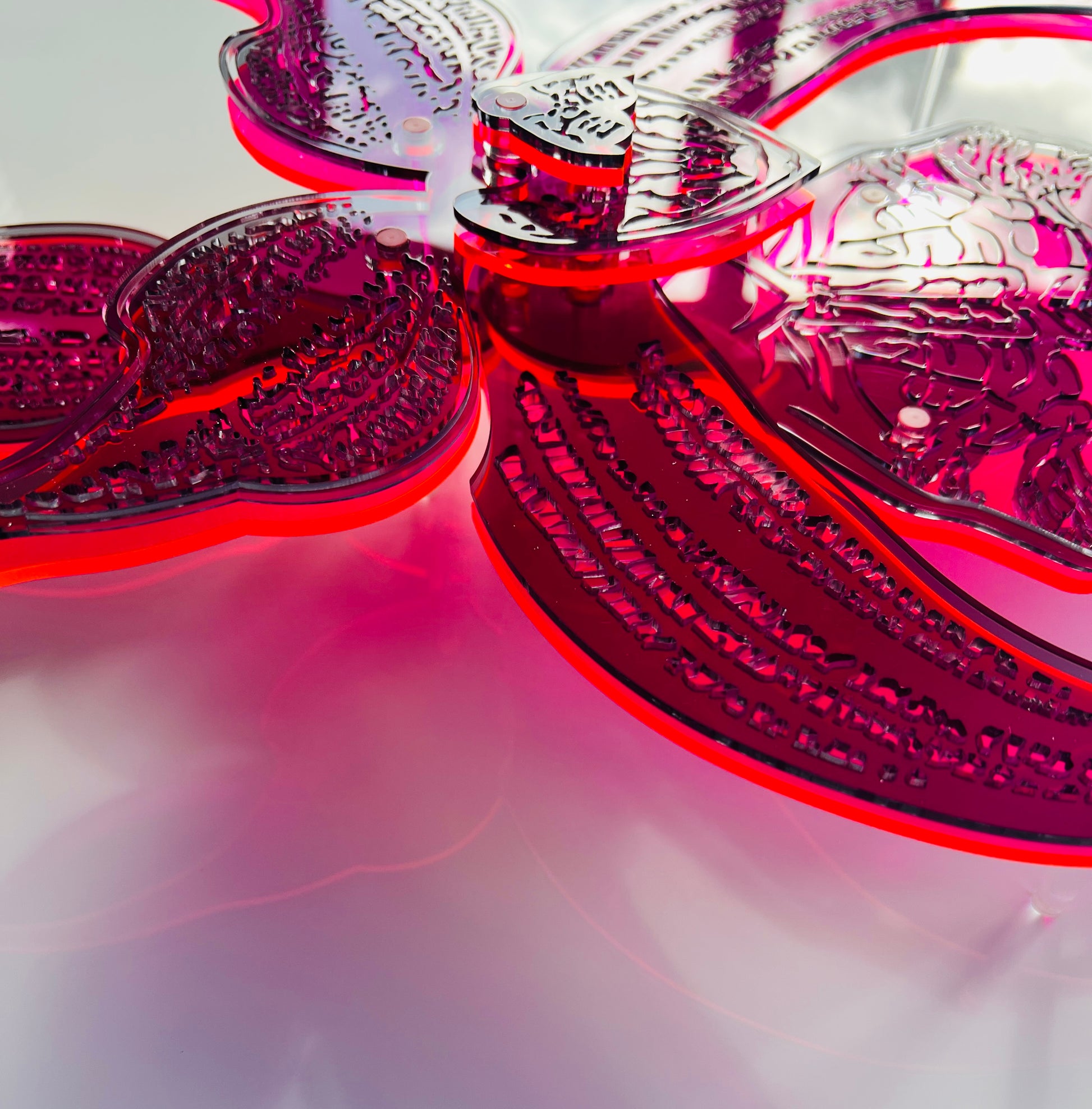 Black Orchid wall art angle view displaying dramatic color contrast