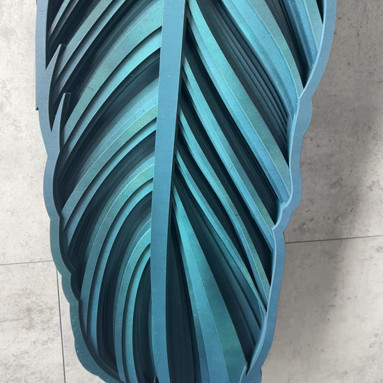 Tui feather wall art full length view 1300mm hanging display